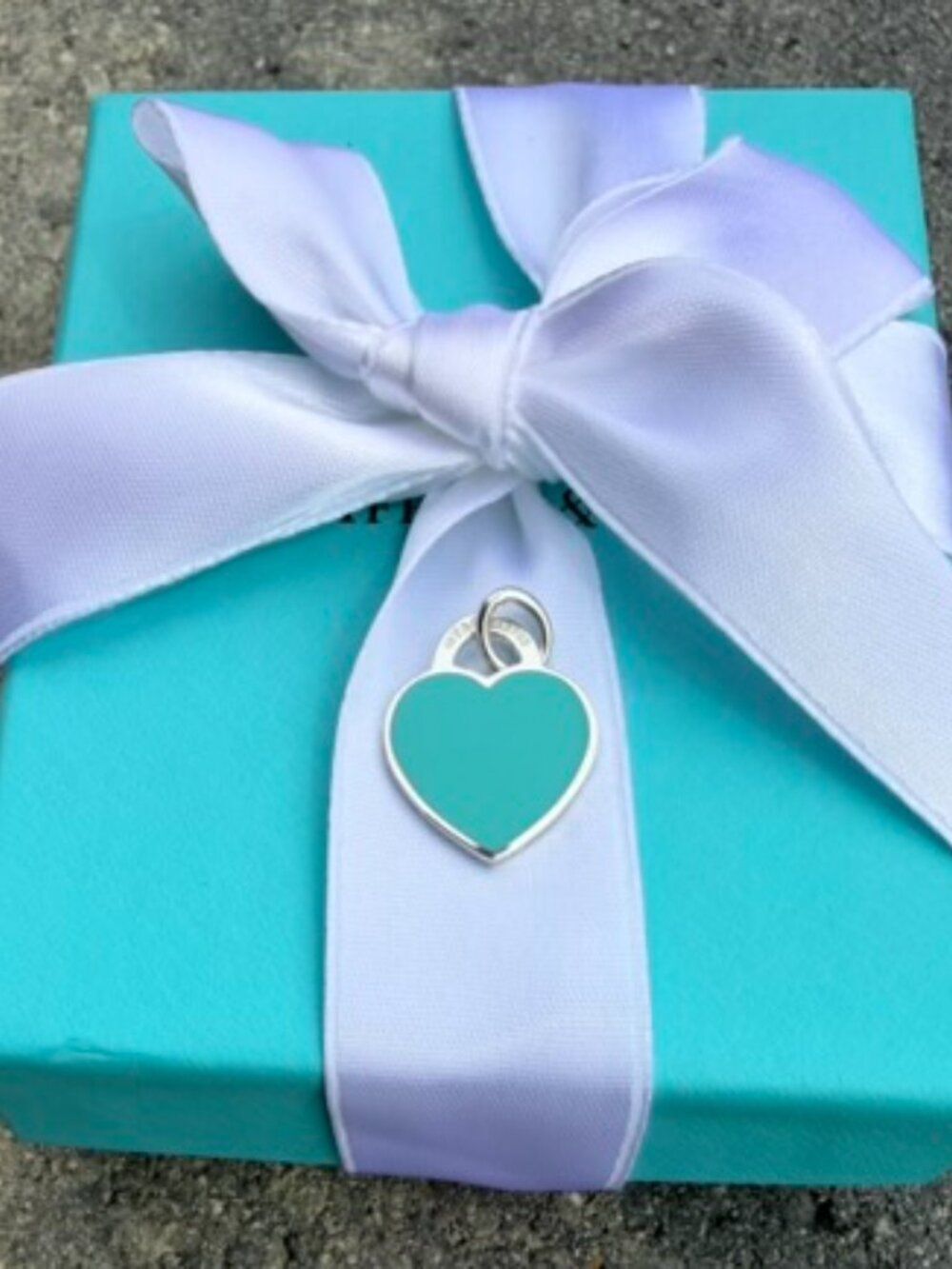 Tiffany & Co. Retired Blue Enamel Heart Charm Milano Sterling Silver